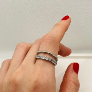 çift sıra gümüş renk yüzük