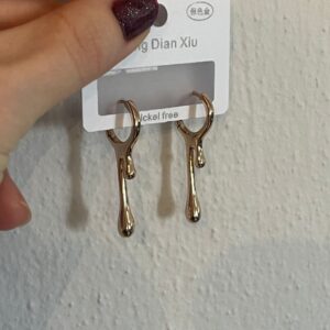 gold sarkıt halka küpe