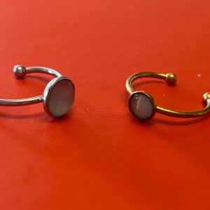 yuvarlak taşlı bakır yüzük