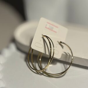 içe içe geçmiş gold halka küpe