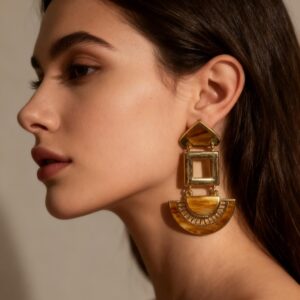 tasarım kahverengi küpe