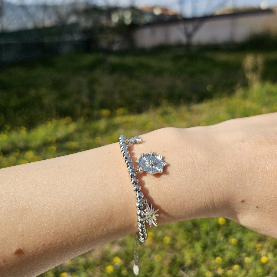 kutup yıldızı charm gümüş renk bileklik