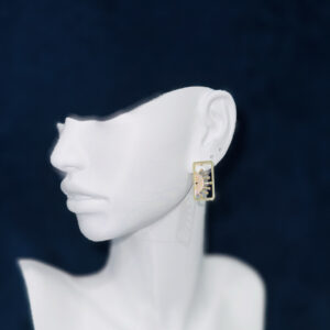 Güneş temalı gold küpe