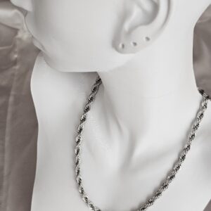 kalın burgu gümüş renk kolye