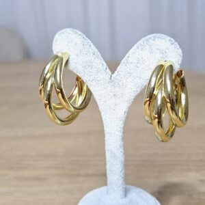 3 sıralı halka küpe