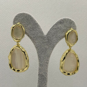 Altın- inci tozu küpe