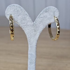 gold kendinden desenli halka küpe