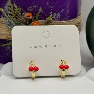 kirazlı çocuk küpesi