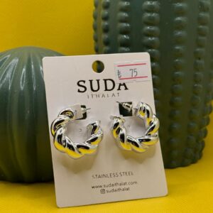 gümüş renk kalın burgu halka küpe