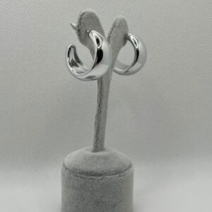 kalın bombeli gümüş renk halka küpe