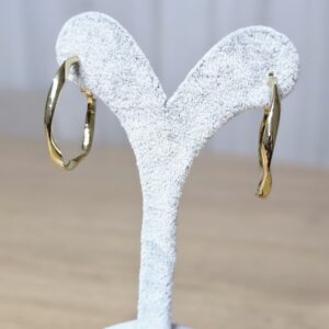 Dalga şekilli gold halka küpe