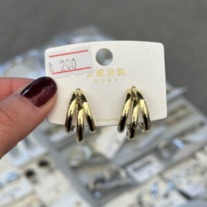 3 lü halka gold küpe